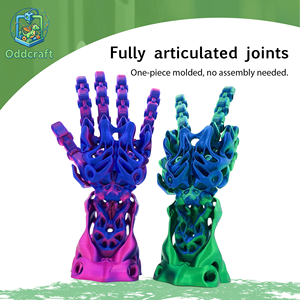 Ornement de main mécanique bionique cyberpunk imprimé en 3D, modèle de bras de robot entièrement articulé, support de bureau, cadeau créatif - Product Image 1