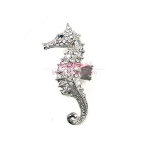 Broche <span class=keywords><strong>hippocampe</strong></span> en strass plaqué or, accessoires de bijoux vintage pour femmes, <span class=keywords><strong>prix</strong></span> de gros - Product Image 2