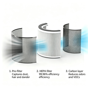 HRF6000 / HRFF6000 H13 HEPA คาร์บอนกัมมันต์ ไส้กรอง 3-in-1 ประสิทธิภาพ 99.97% อะไหล่ทดแทนเครื่องฟอกอากาศฮันนี่เวลล์ - Product Image 3