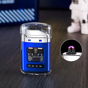 Encendedor portátil recargable por USB, antorcha a prueba de viento de doble arco para acampar al aire libre, nueva pantalla Digital, fumar de plástico clásico - Product Image 3