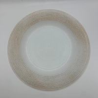 Assiette de restaurant de 13 pouces, Style européen, de qualité supérieure, ronde, dorée, Design Unique