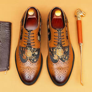 Zapatos de Vestir de Cuero Genuino para Hombre, Lujosos, Impermeables, Ligeros, Transpirables, Formales, Cómodos, Casuales, Retro, para Negocios - Product Image 2