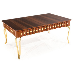 Mesa de Centro Moderna de Madera con Estructura Metálica, Estilo Antiguo, Resistente, para Sala de Estar - Product Image 2