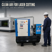 Compresseur d'air à double vis PVGX pour machine de découpe laser avec sécheur, réservoir et filtre – Fournisseur OEM/ODM en gros