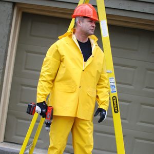 Veste de pluie jaune en PVC polyester de haute qualité, taille XL, classique, imperméable, imprimée, pour adulte, une seule personne. - Product Image 5