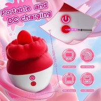 Silikon-Zungen-Klitoris-Leckgerät, Nippel- und Klitoris-Saugvorrichtung, Stimulator mit Vibration und Saugfunktion, Vibrationsrose, Weiblicher Dildo, Sexspielzeug