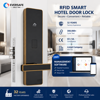 Serrure électronique RFID en acier commercial 13,56 Hz pour hôtel |   Déverrouillage par carte intelligente + Fonction de verrouillage automatique + Serrure à mortaise robuste