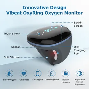 Wellue O2ring Bluetooth Portable Oximetro Digital Health Ring Blood Oxygen Monitor Vibration Reminder Finger Pulse Oximeters
