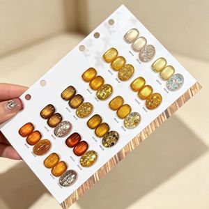 ชุดเจลทาเล็บสีทองอำพันแบบตาแมว 24 สี สำหรับฤดูใบไม้ร่วงและฤดูหนาว ขนาด 15 มล. แบบลอกออกได้ เป็นมิตรกับสิ่งแวดล้อม พร้อมสมุดสี - Product Image 3