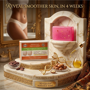 Savon pour le corps massant réduisant l'apparence des vergetures avec collagène, huile d'argan, élastine et beurre de cacao - Product Image 5