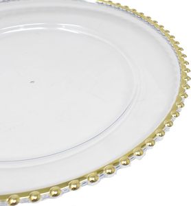 Lot de vaisselle jetable en mélamine plastique de 13 pouces, lavable, pour mariage, avec gravure décorative, style américain - Product Image 3