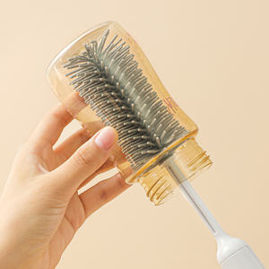 Novo Design Escova De Garrafa Limpador De Garrafa De Silicone Escova De Limpeza Tubo De Limpeza Do Bebê Leite De Água Garrafa De Escova conjunto - Product Image 5