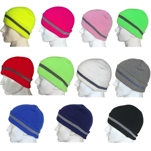 หมวกถักไหมพรมอะคริลิคสำหรับกลางแจ้ง100% สีส้มสีเหลืองส้มแบบกำหนดเองสำหรับฤดูหนาว - Product Image 2