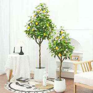 Limonero artificial de plástico de 120 cm con frutas Decoración de jardín interior Planta de interior elegante - Product Image 1