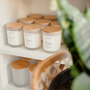 Bougie parfumée à l'huile, aromathérapie, faite à la main, LANJO, couvercle en bois biologique, pot en verre, cire de soja personnalisée, longue durée, maison, fête des pères - Product Image 3