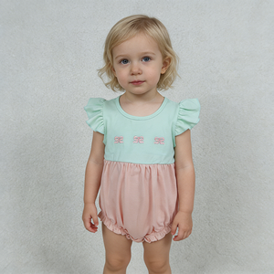 En stock: Vestido de verano para niñas con bordado de lazos, pelele, ropa de algodón al por mayor para hermanas, ropa de fábrica para boutique infantil, ropa de princesa - Product Image 6