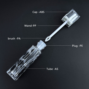 Ready to Ship Plastic 6ml <strong>Travel</strong> Mini Lip Gloss <strong>Containers</strong> Portable Square Clear Custom Lipgloss Tube With Brush in Stock - Product Image 5