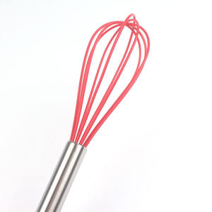 Fouet à œufs manuel en silicone de 10 pouces avec poignée en acier inoxydable, batteur à crème et beurre, vente chaude en gros - Product Image 4
