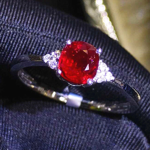 SGARIT Quà Tặng Đám Cưới Trang Sức 18K Vàng Nhẫn 0.97ct Pigeon Máu Đỏ Tự Nhiên Unheated Ruby Phụ Nữ Nhẫn - Product Image 6