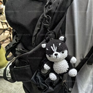 Chấp nhận tùy biến bán buôn tay dệt Crochet đồ chơi huskies Keychain Mặt dây chuyền Crochet móc quà Tặng trẻ em cho - Product Image 5