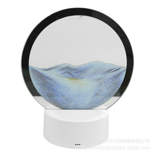 Liusha Desk Lamp 3D Flowing Sand Art Led Night <b>Light</b> Round Remote Control USB Power Creative Ambient Decor For Bedroom Living - Product Image 5