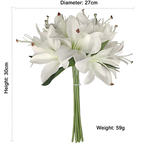 Ramo de Novia de 30 cm <span class=keywords><strong>con</strong></span> Flores de Lirio Simuladas, Decoración Navideña para el Hogar, Decoración de Mesa, <span class=keywords><strong>Flor</strong></span> Artificial de Seda Impermeable - Product Image 6