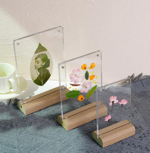 6" 7" 8" Double Side Led Laser Engraving Solid Wood Carving Leaf Photo <b>Frame</b> - Product Image 4