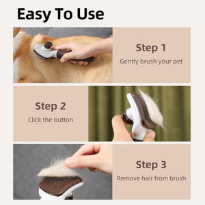 宠物美容产品制造狗猫自清洁滑板刷一瓶脱毛狗刷猫脱落 - Product Image 5