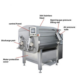 <span class=keywords><strong>เครื่อง</strong></span>ผสมเนื้อและผักแนวนอนแบบอุตสาหกรรมเครื่องบดเนื้อแบบสุญญากาศสองเพลาสำหรับกวนไส้กรอก - Product Image 6