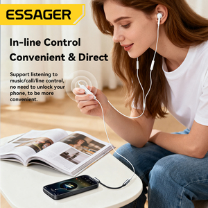 อะแดปเตอร์แปลงเสียง ESSAGER ES-YP28 90 องศา จาก USB-C เป็นช่องเสียบหูฟัง 3.5 มม. สายแปลงเสียง 3.5 มม. เป็น USB Type-C - Product Image 4