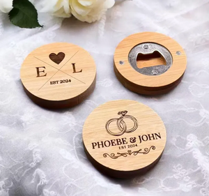 ที่เปิดขวดแม่เหล็กไม้ไผ่รูปทรง DIY ขนาด 2.5 นิ้ว ของขวัญสำหรับคนรักเบียร์ ของที่ระลึกติดตู้เย็น ผลิตในอเมริกา - Product Image 2