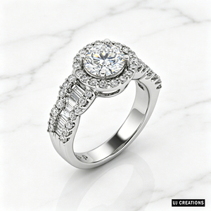 Anillo de Boda Romántico de Oro Sólido de 10K/14K/18K Personalizado con Diamante Redondo de 1ct Cultivado en Laboratorio, Certificado por IGI, Corte Brillante, para Fiestas y Eventos - Product Image 2