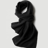 Écharpe longue en cachemire tricotée, couleur unie, 155 cm, accessoire chaud et décontracté pour homme, idéal pour l'hiver