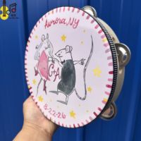 Instrumento Musical de Percusión para Adultos, Sonajero de Madera de 8 Pulgadas, Tambor de Mano para Iglesia o Boda, Venta al Por Mayor