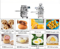 Línea de Producción de Maamoul, Máquina Encrustadora para Mochi, Mooncake, Galletas y Alimentos Rellenos con Sistema de Estampado Automático