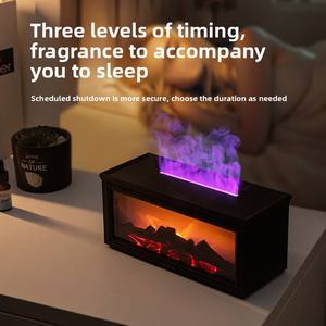 Humidificateur <span class=keywords><strong>de</strong></span> bureau à flamme, lumière d'ambiance, cheminée au charbon <span class=keywords><strong>de</strong></span> bois, diffuseur d'arômes pour la maison, huile essentielle, machine pour la Saint-Valentin - Product Image 4