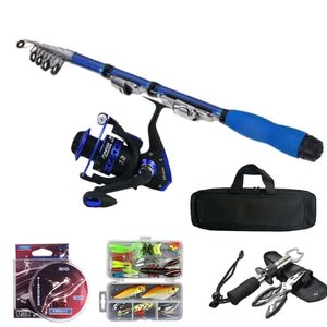 SNEDA taşınabilir balıkçılık seti 1.2m-2.7m <span class=keywords><strong>Mini</strong></span> olta ve 2000 boyut makara Combo karışık yapay yem kiti tam balıkçılık aracı - Product Image 1