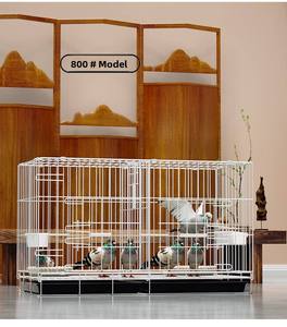 Grote opvouwbare metalen vogelkooi met scheidingswand en anti-ontsnappingslot, plastic lade voor duivenkweek, binnengebruik - Product Image 3