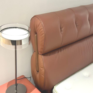 Ensemble de meubles de <span class=keywords><strong>chambre</strong></span> à coucher modernes Vonliva avec lit rembourré en cuir, dossier souple, cadre en bois de chêne de haute qualité pour adultes - Product Image 4