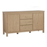 Aparador Minimalista RHODES de 1.6M en Color Roble Natural, Tablero Laminado, Almacenamiento sin Juntas, Mueble Moderno y Clásico para Comedor