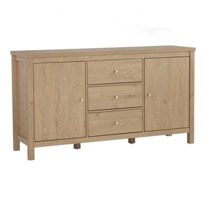 Minimalist Natural Oak Colour RHODES 1.6M <b>Sideboard</b> Large Buffet Cabinet with Seamless Storage for Contemporary Dining Room - Product Image 1