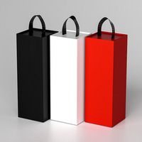 Boîte cadeau pliable et recyclable pour vin avec gaufrage, poignée portable, emballage pour bouteille unique de vin rouge, fermeture magnétique personnalisée
