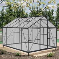 Serre multi-travées en polycarbonate extérieur durable Taille de bricolage avec cadre en métal Assemblage facile pour la culture de fleurs pour les jardins