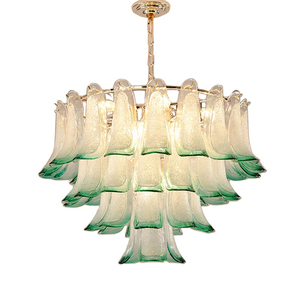 Italy Design Murano Glass Ceiling Lamp Green <b>Leaf</b> Chandelier <b>Light</b> Fixture Bedroom Dining Room Bathroom Pendent - Product Image 1