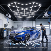 Lampu Toko Mobil yang Dapat Disesuaikan 6500K LED Geometris yang Dapat Diredupkan Perakitan DIY untuk Garasi Bengkel Mobil Aula Pameran Mobil
