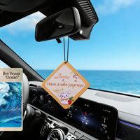 Désodorisant de voiture suspendu en papier, parfum intense longue durée, avec logo personnalisé, pour rétroviseur, maison et voiture, couleur lilas