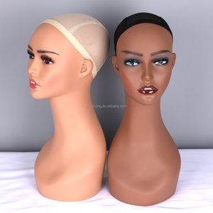 <span class=keywords><strong>Tête</strong></span> de Mannequin en PVC pour Présentation de Bijoux et Perruques, Cheveux Africains Europe Amérique, Visage Maquillé Réaliste pour Femme - Product Image 1