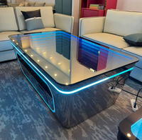 Table basse LED à miroir infini futuriste en acier inoxydable pour boîte de nuit, KTV, salon VIP et bar