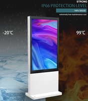 Totem Signage Lantai Luar Ruangan untuk Peralatan Billboard Digital Panel Layar LCD Periklanan Luar Ruangan Digital Signage