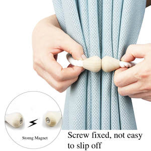 Fermacorda Magnetico Design 2025 per <span class=keywords><strong>Tende</strong></span> Bohémien, Decorazione Casa con <span class=keywords><strong>Perline</strong></span> in <span class=keywords><strong>Legno</strong></span> - Product Image 1